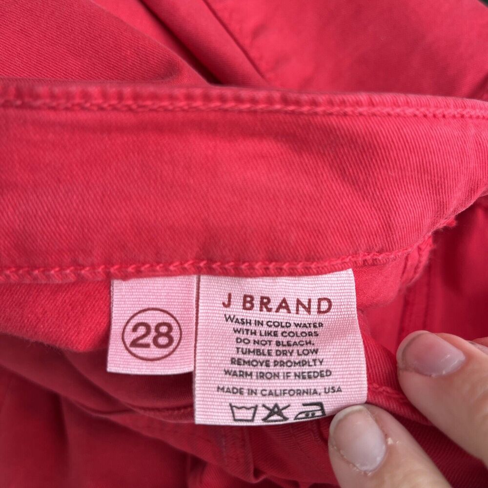 J BRAND Skinny Leg Brt Red Bright Low Rise Jeans Size 28 Denim USA - Picture 5 of 11